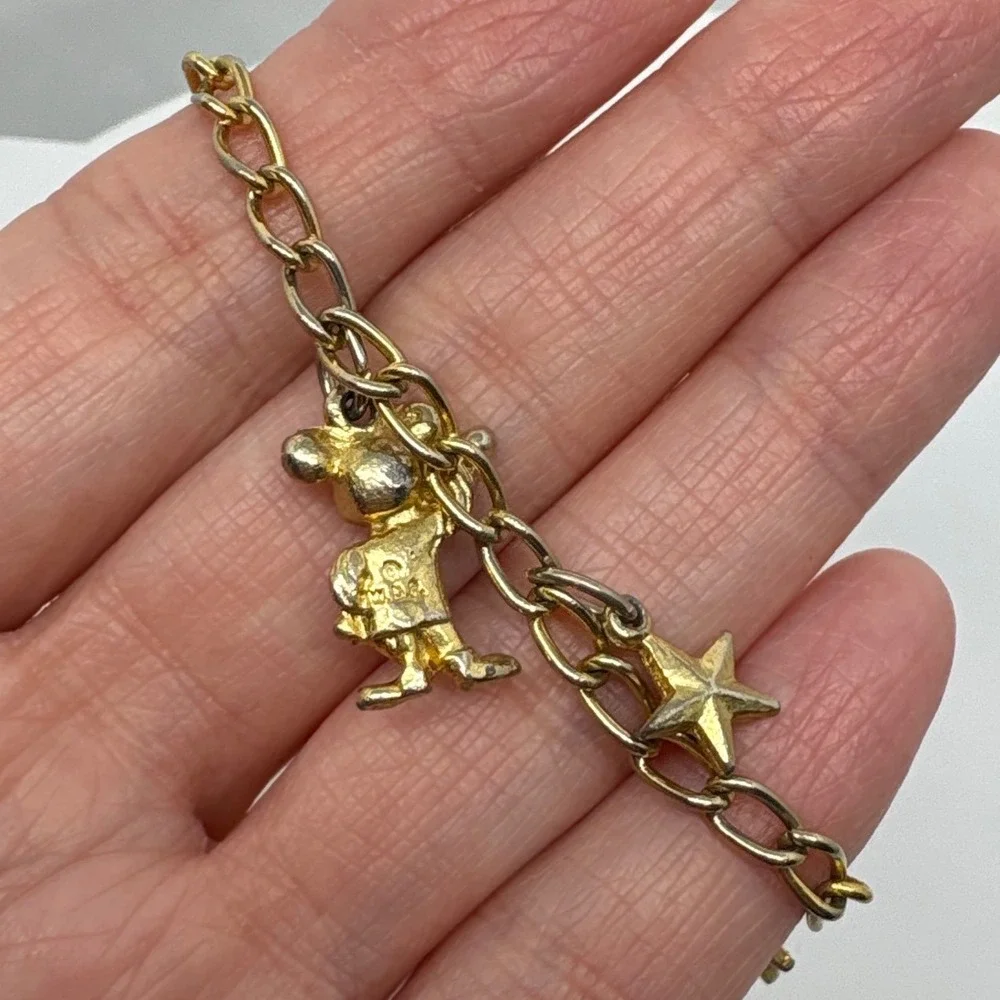 1970/1980s Disney Mickey Mouse Charm‎ Bracelet Walt Disney Souvenir Disneyland